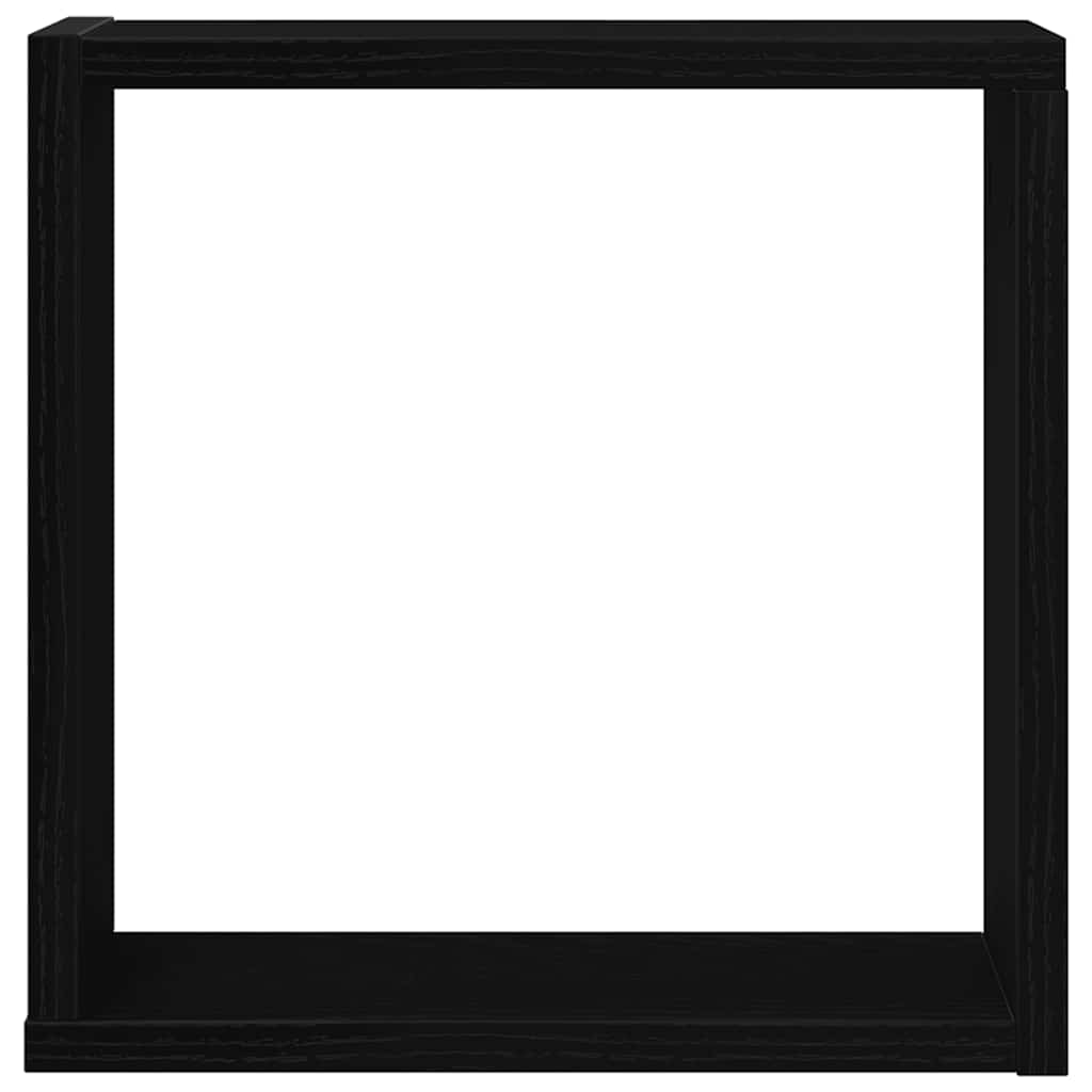 Vegghyller kube 4 stk svart eik 30x15x30 cm konstruert tre