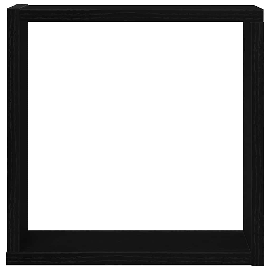 Vegghyller kube 6 stk svart eik 30x15x30 cm konstruert tre