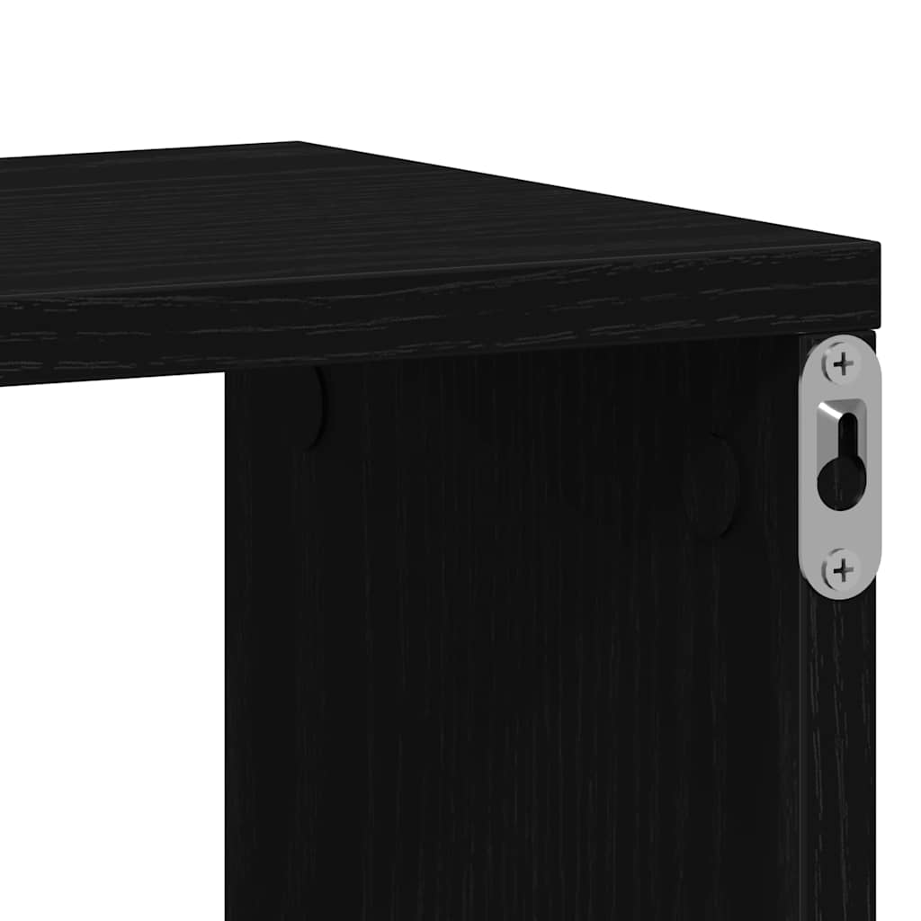 Vegghyller kube 4 stk svart eik 100x15x30 cm konstruert tre