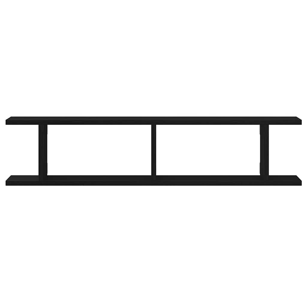 Vegghyller 2 stk svart eik 90x18x20 cm konstruert tre