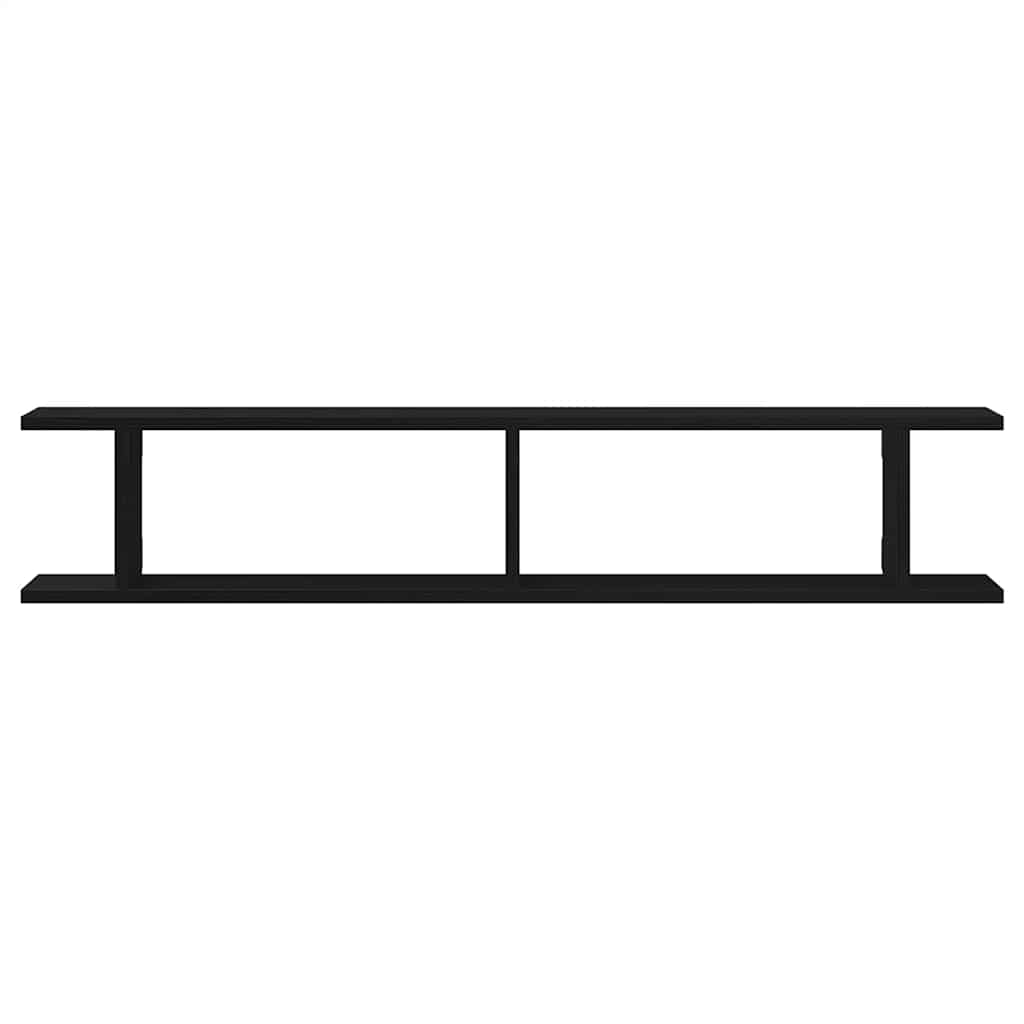 Vegghyller 2 stk svart eik 105x18x20 cm konstruert tre