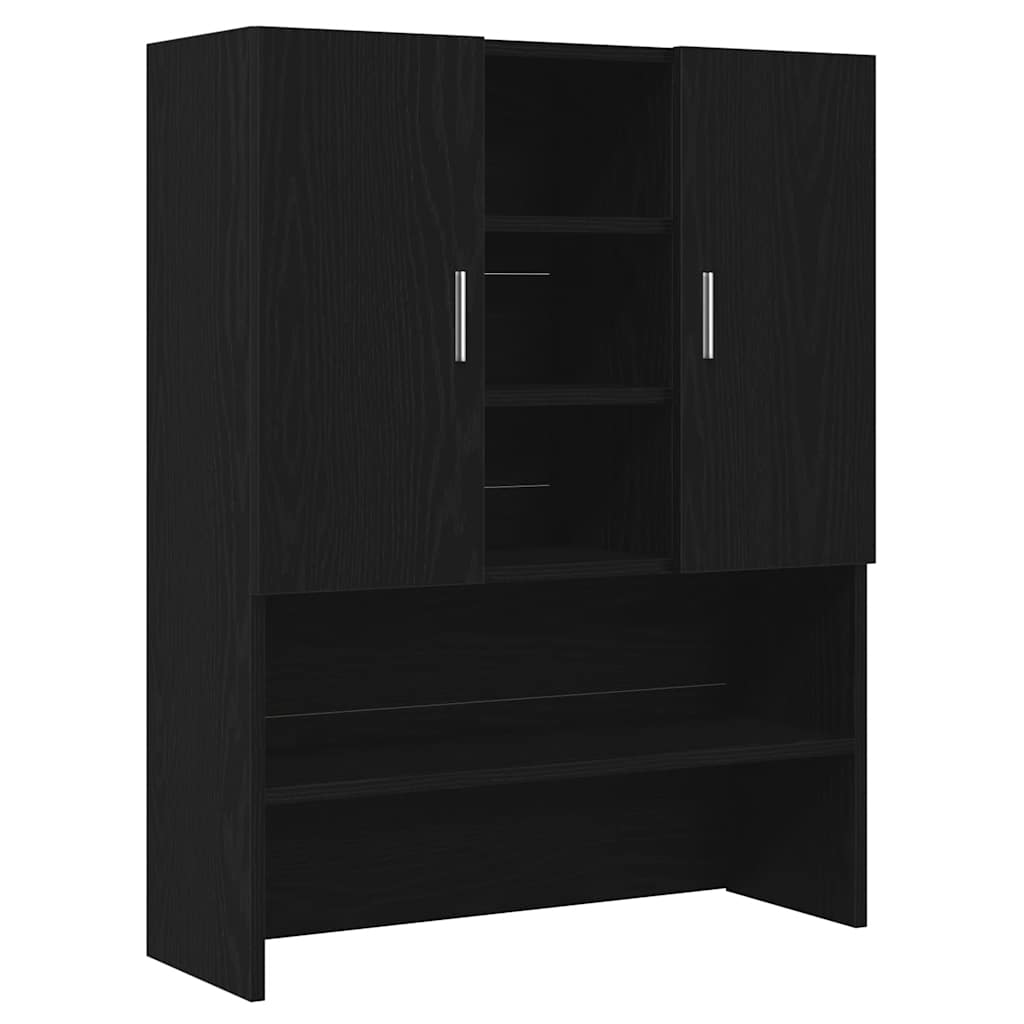Vaskemaskinskap svart eik 70,5x25,5x90 cm