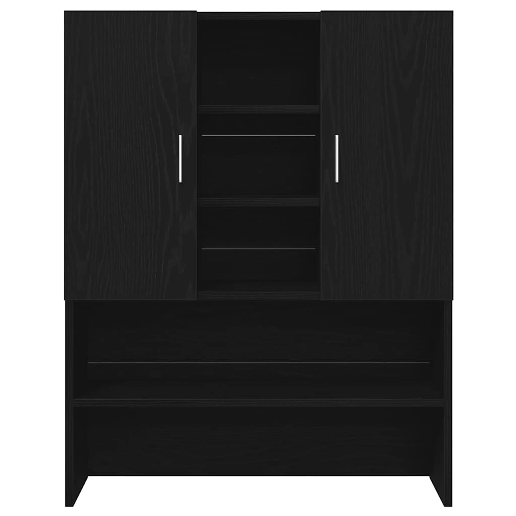 Vaskemaskinskap svart eik 70,5x25,5x90 cm
