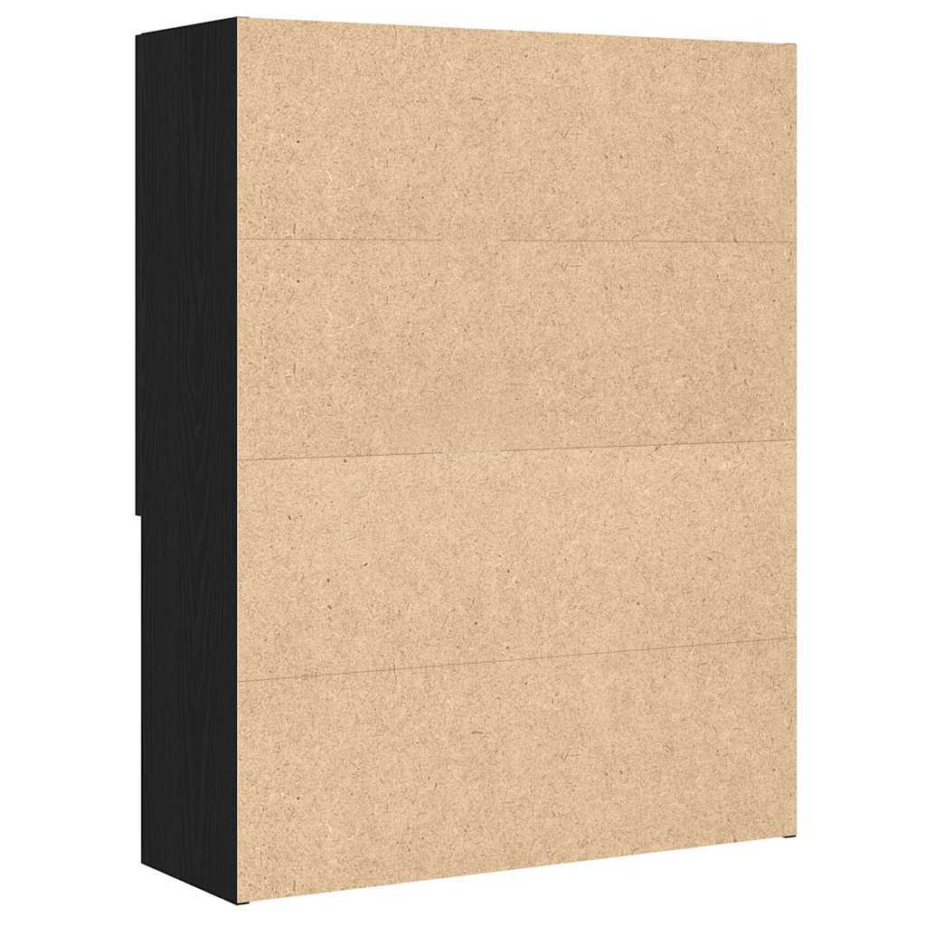 Vaskemaskinskap svart eik 70,5x25,5x90 cm