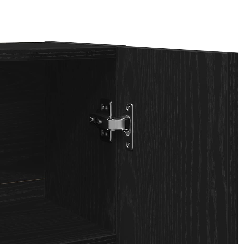 Vaskemaskinskap svart eik 70,5x25,5x90 cm