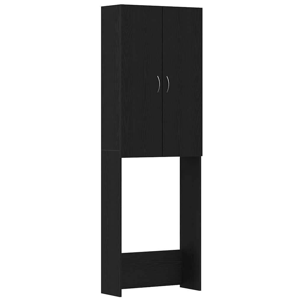 Vaskemaskinskap svart eik 64x25,5x190 cm