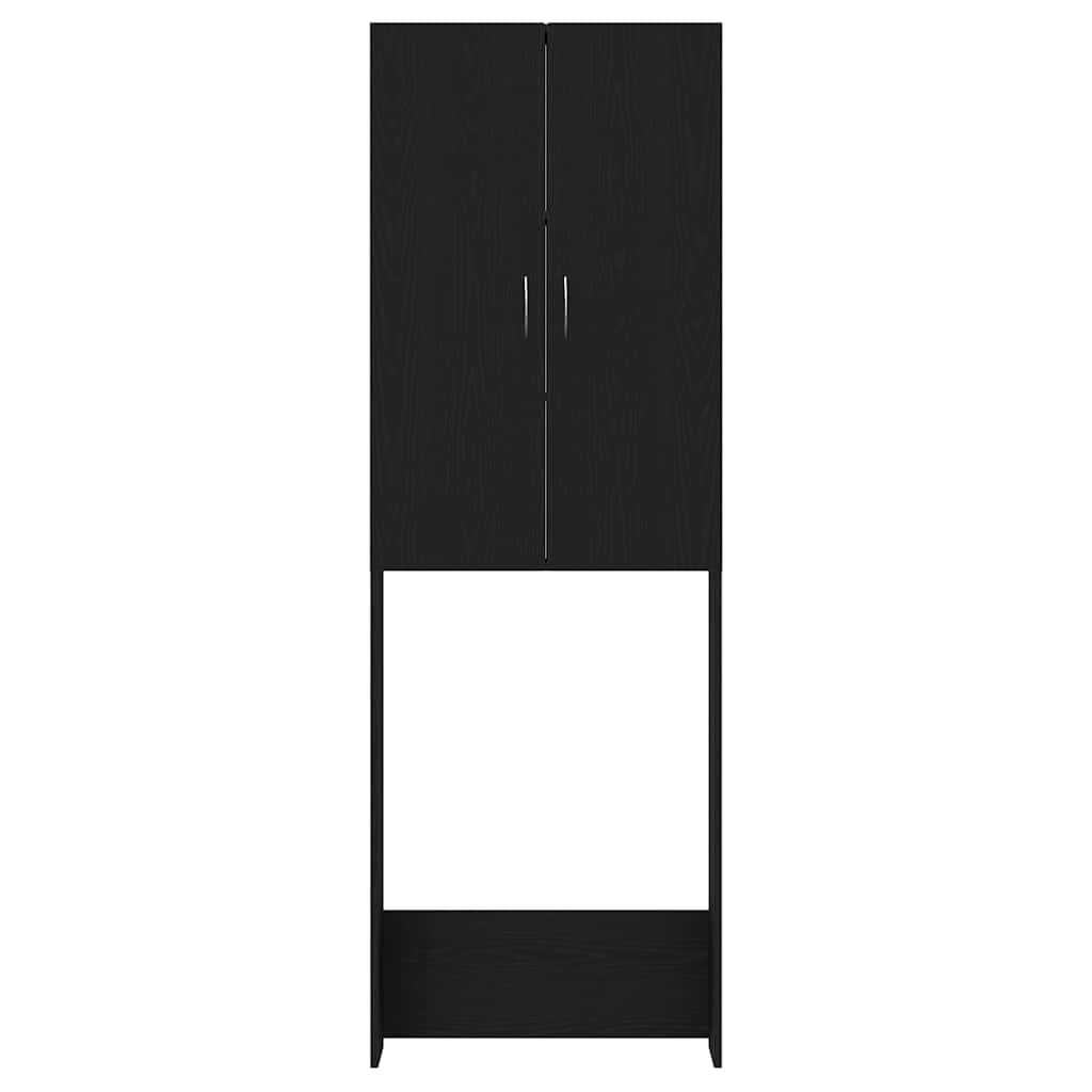 Vaskemaskinskap svart eik 64x25,5x190 cm