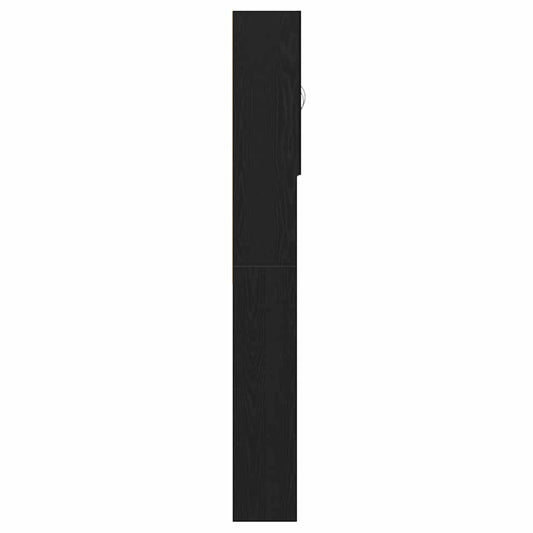 Vaskemaskinskap svart eik 64x25,5x190 cm
