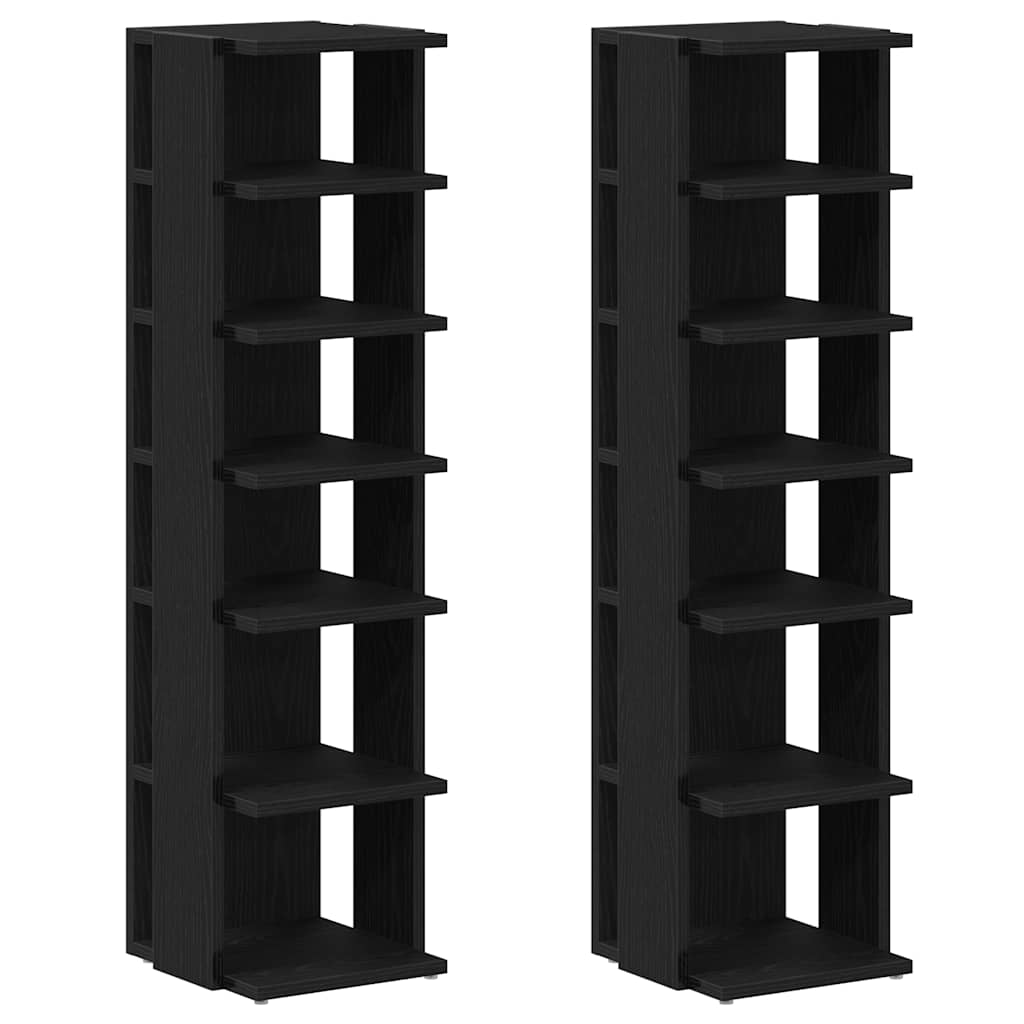 Skoskap 2 stk svart eik 25x27x102 cm konstruert tre