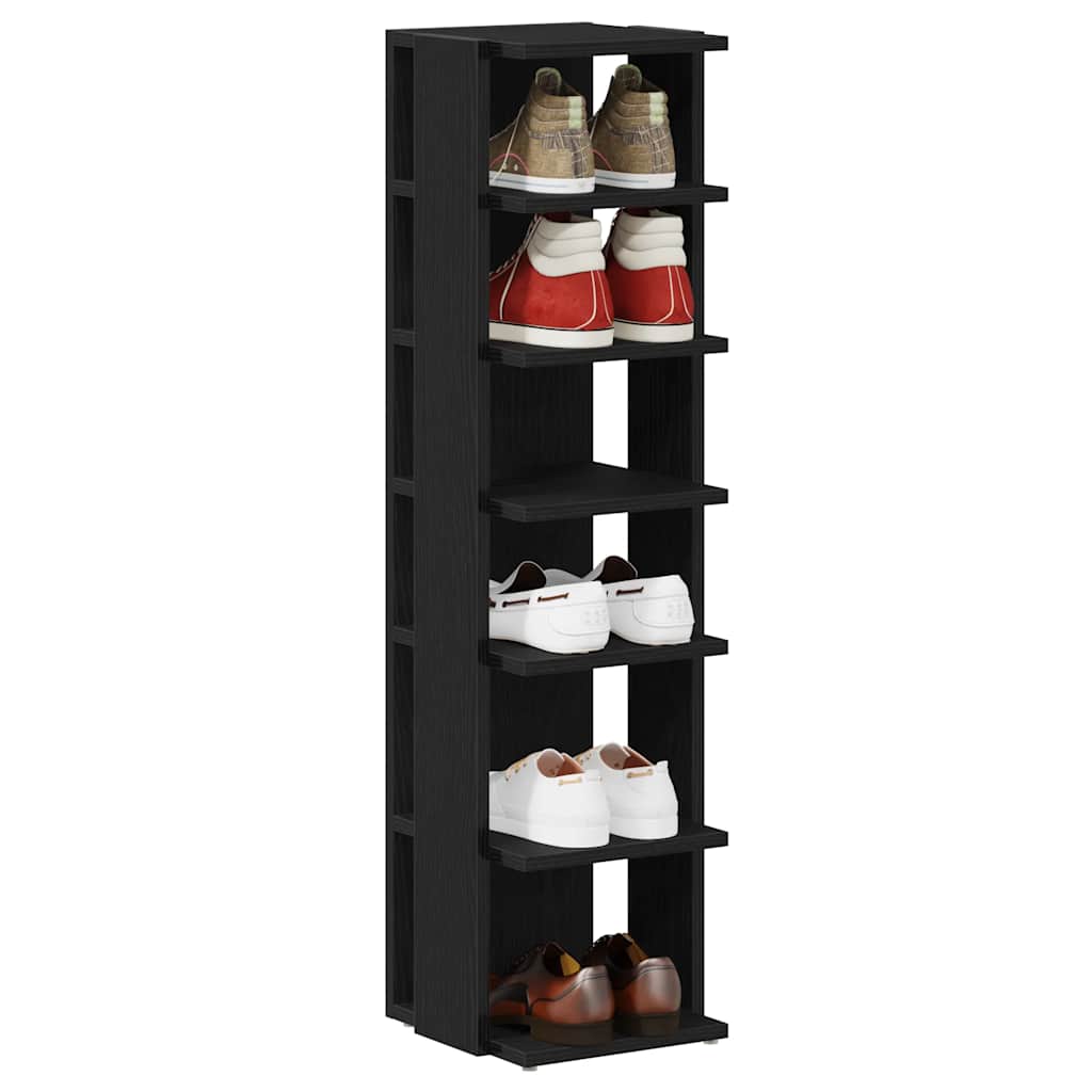 Skoskap 2 stk svart eik 25x27x102 cm konstruert tre