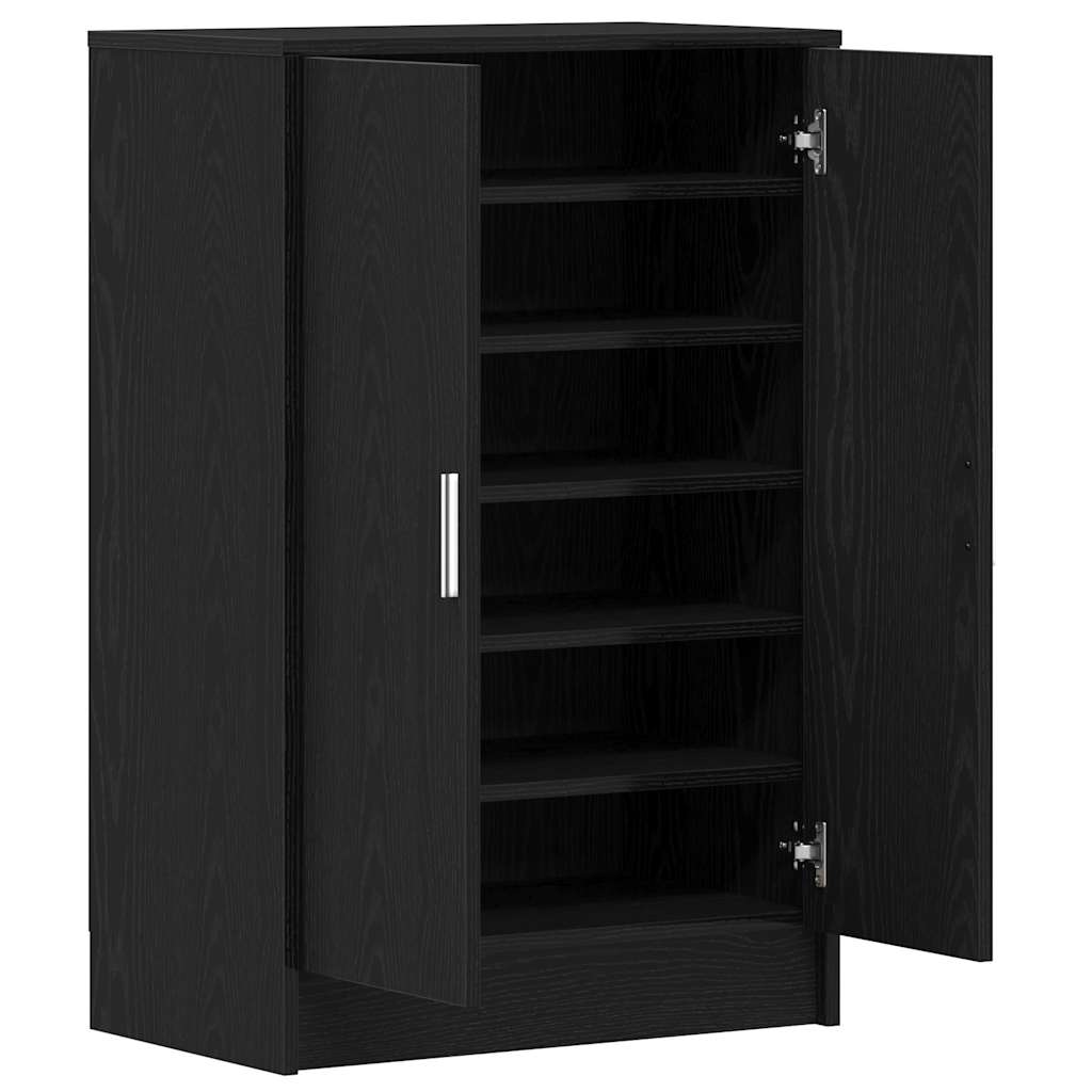Skoskap svart eik 60x35x92 cm konstruert tre