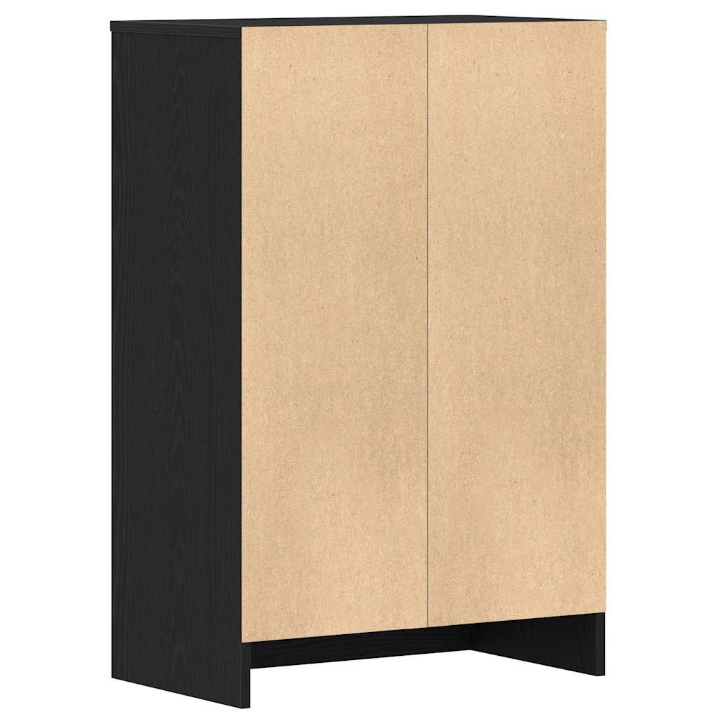 Skoskap svart eik 60x35x92 cm konstruert tre