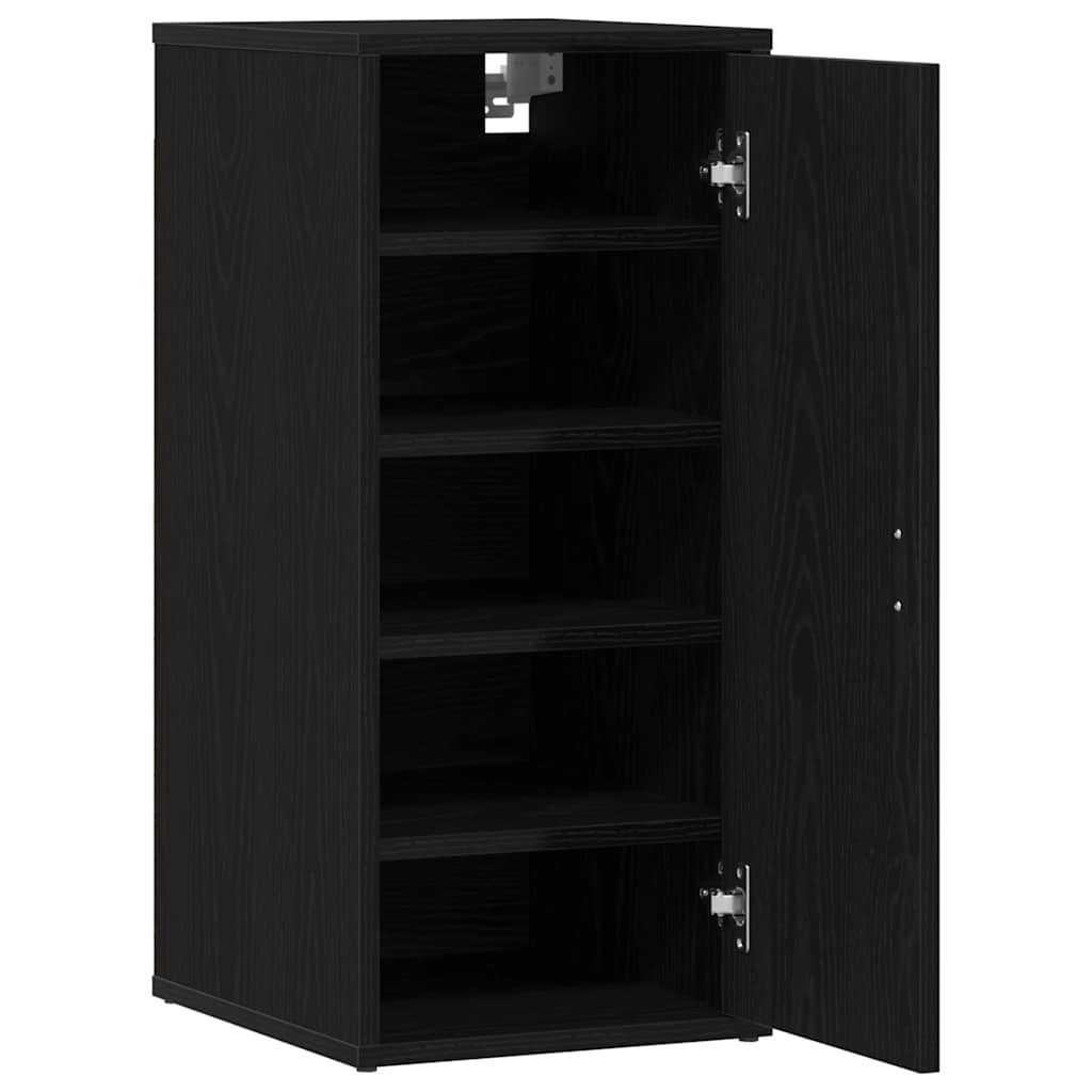 Skoskap svart eik 32x35x70 cm konstruert tre