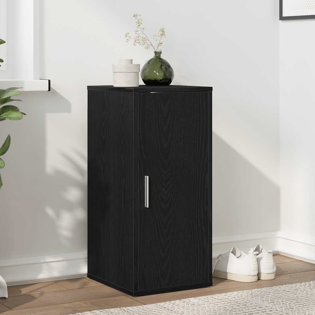 Skoskap svart eik 32x35x70 cm konstruert tre