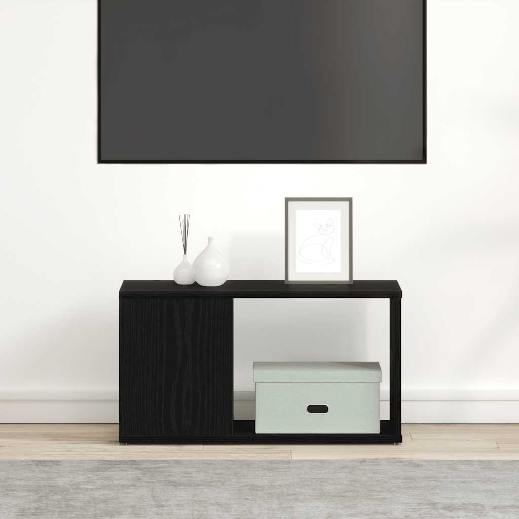 TV-benk svart eik 60x24x32 cm konstruert tre