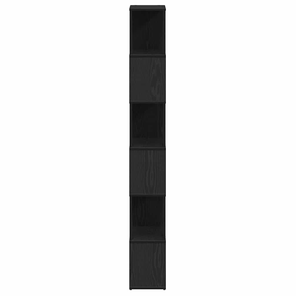 Bokhylle/romdeler svart eik 60x24x186 cm