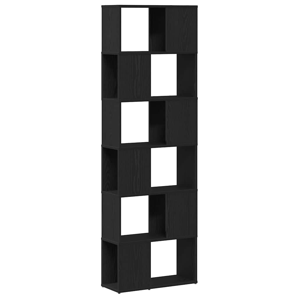Bokhylle/romdeler svart eik 60x24x186 cm