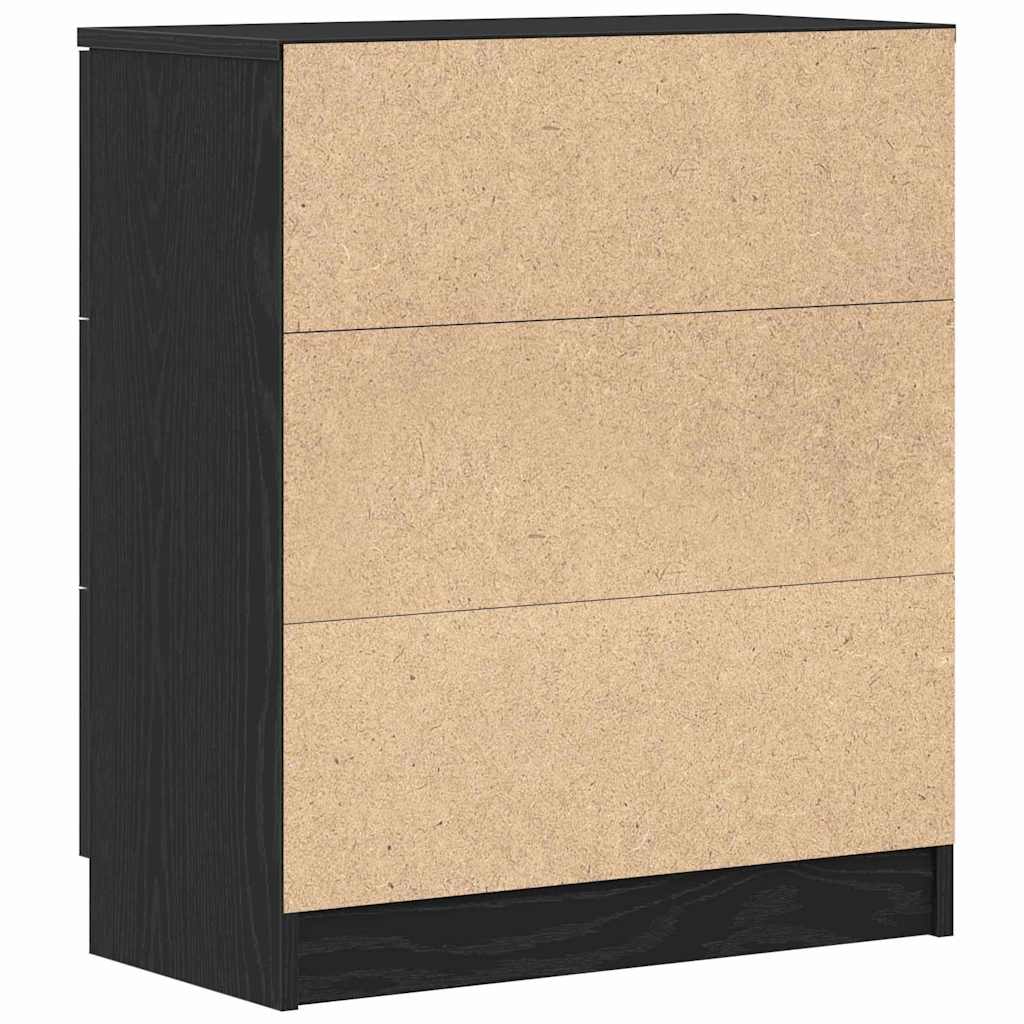 Serviesskap med skuff Svart Eik 60 x 30 x 70 cm Konstruert tre