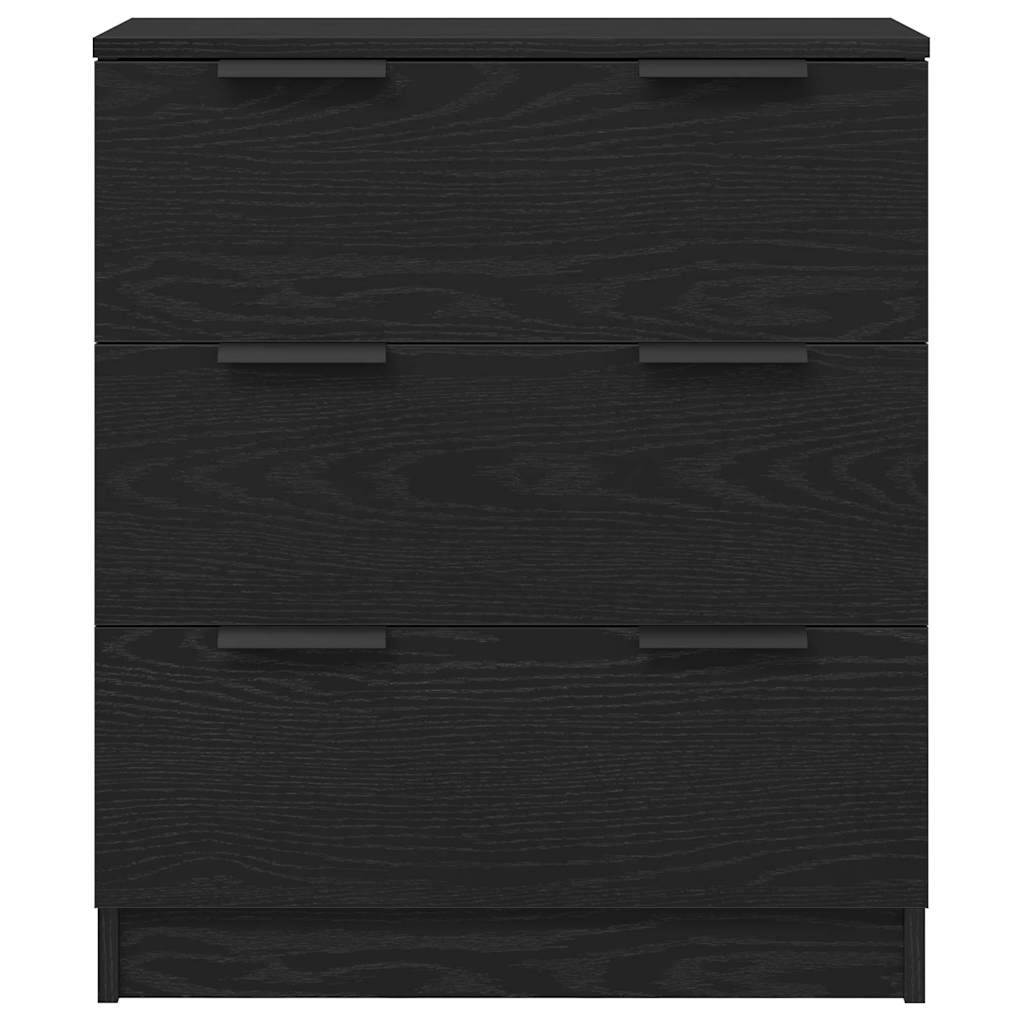Serviesskap med skuff Svart Eik 60 x 30 x 70 cm Konstruert tre