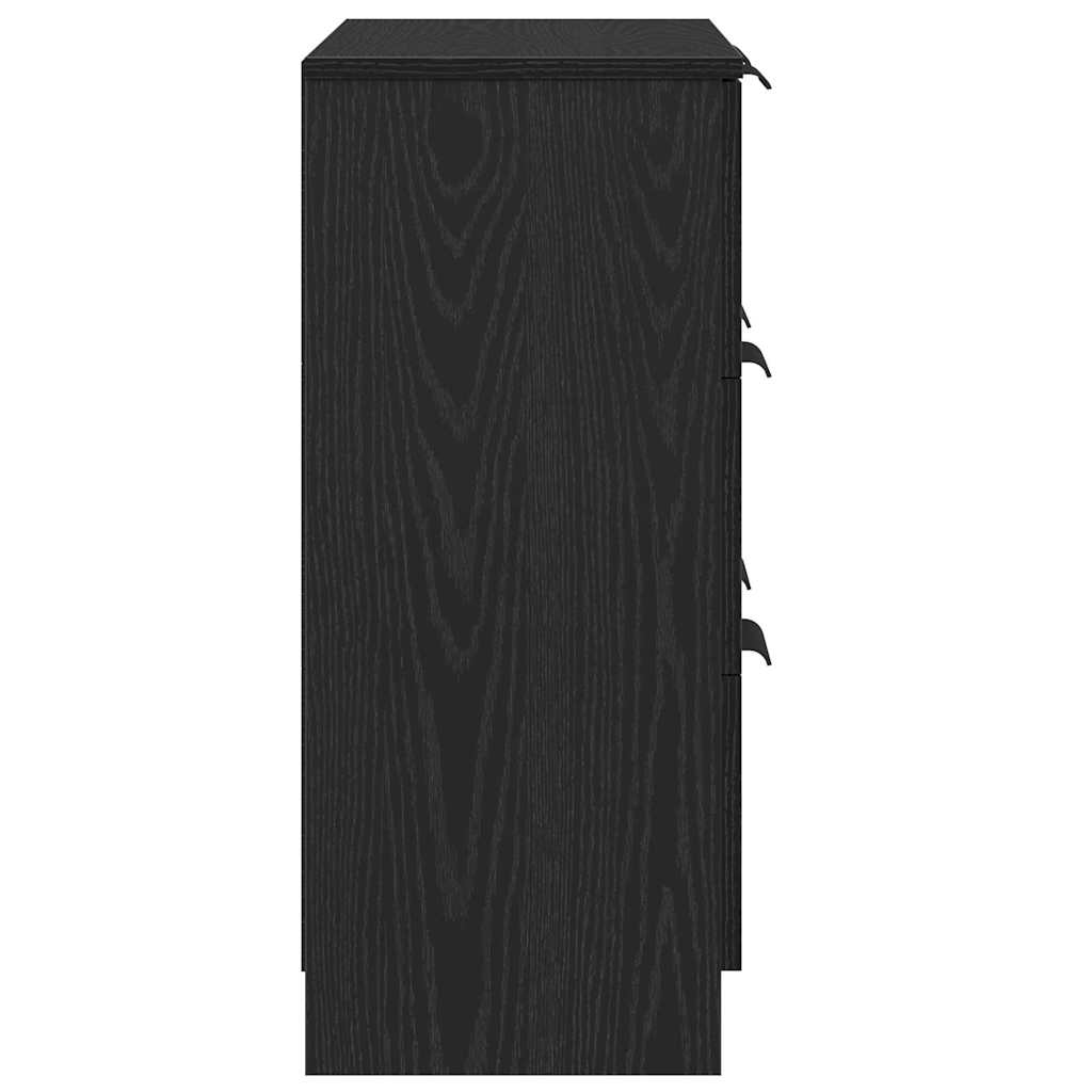 Serviesskap med skuff Svart Eik 60 x 30 x 70 cm Konstruert tre