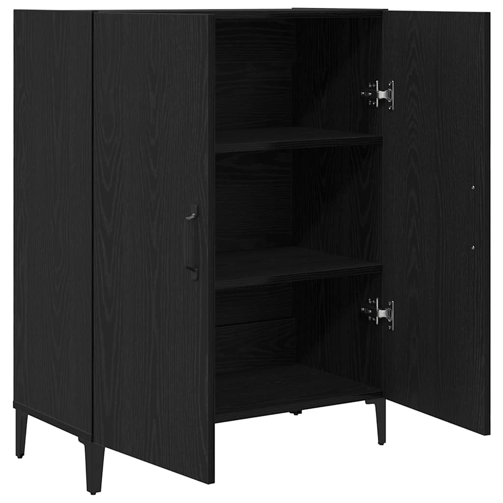 Skjenk svart eik 69,5x34x90 cm konstruert tre