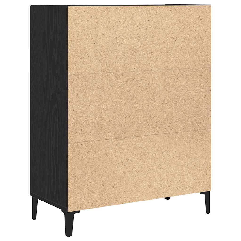 Skjenk svart eik 69,5x34x90 cm konstruert tre