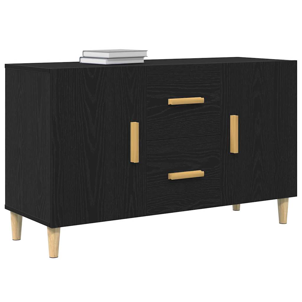 Skjenk svart eik 100x36x60 cm konstruert tre