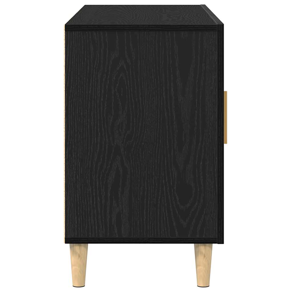 Skjenk svart eik 100x36x60 cm konstruert tre