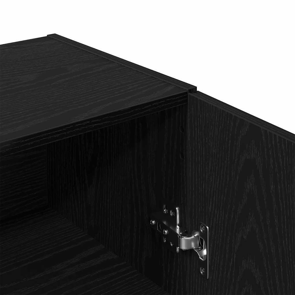 Skjenk svart eik 100x36x60 cm konstruert tre