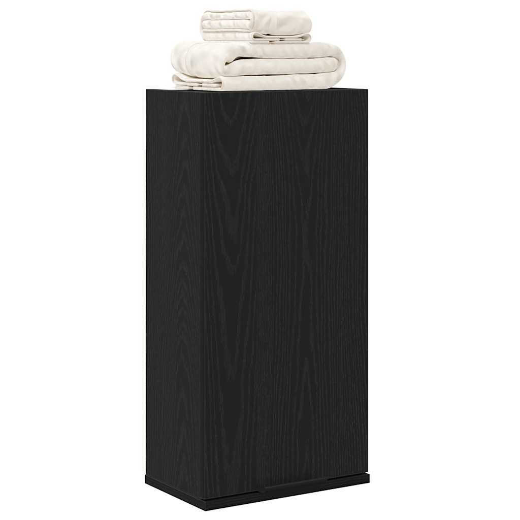 Veggmontert skap svart eik 32x20x67 cm konstruert tre