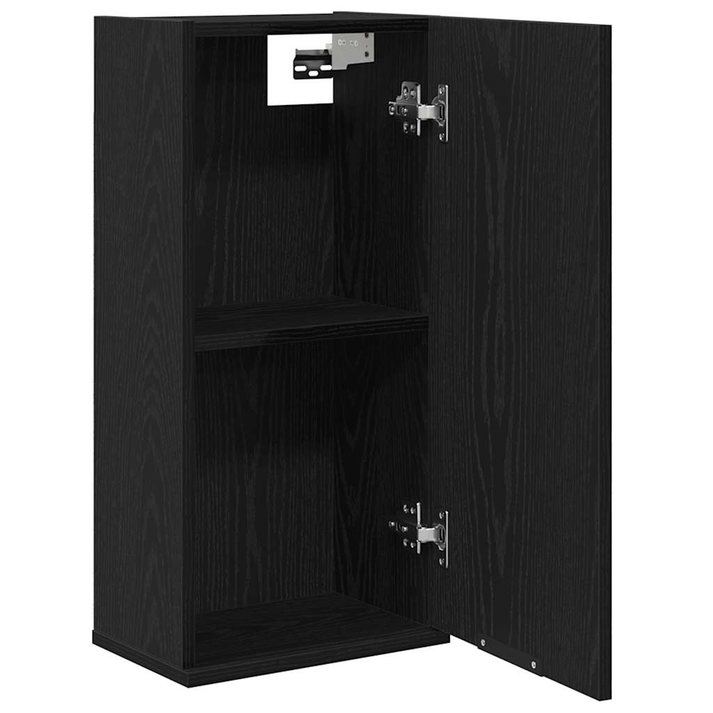 Veggmontert skap svart eik 32x20x67 cm konstruert tre