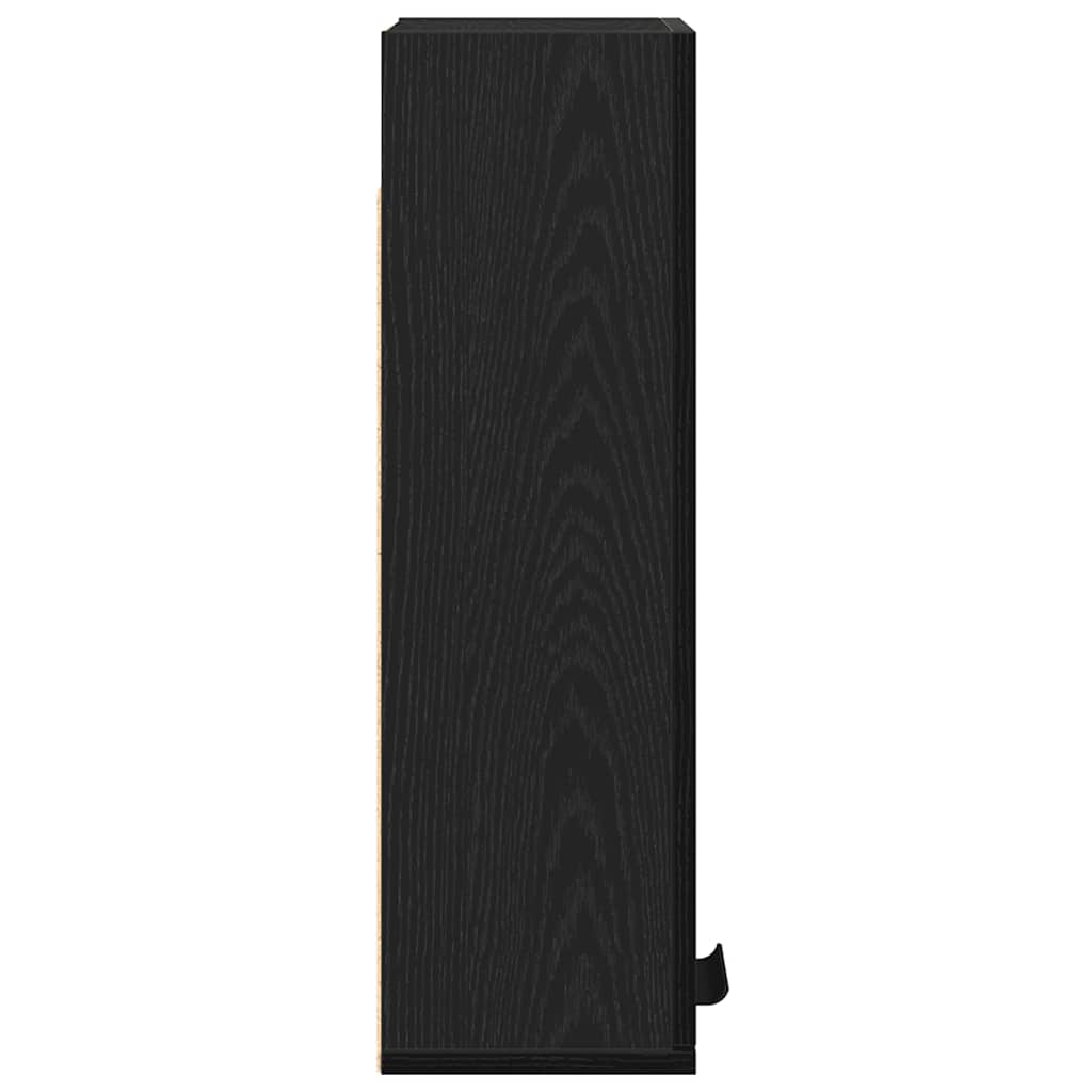 Veggmontert skap svart eik 32x20x67 cm konstruert tre