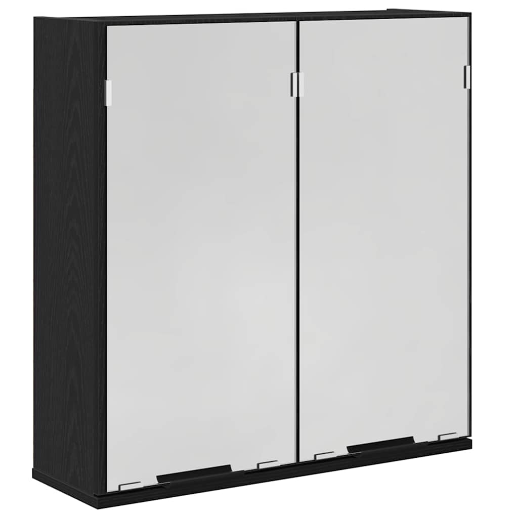 Speilskap med hylle Svart Eik 64 x 20 x 67 cm Konstruert tre