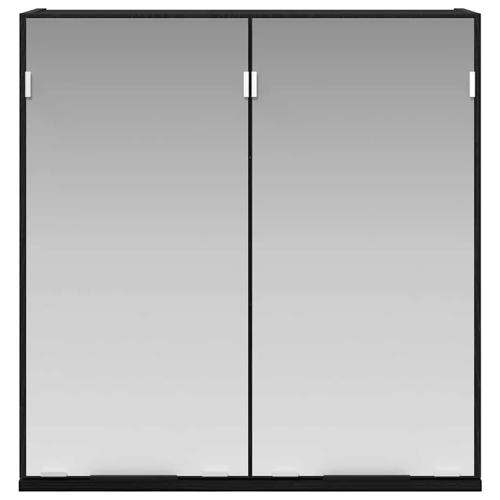 Speilskap med hylle Svart Eik 64 x 20 x 67 cm Konstruert tre