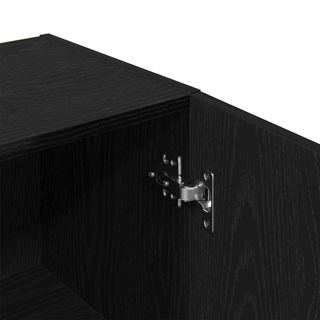 Baderomsskap Svart eik 32 x 34 x 188,5 cm Konstruert tre