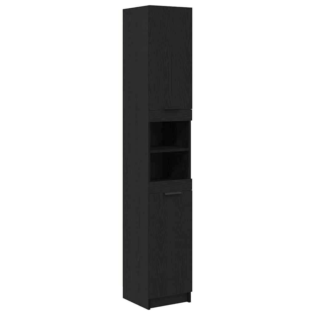 Baderomsskap Svart eik 32 x 34 x 188,5 cm Konstruert tre