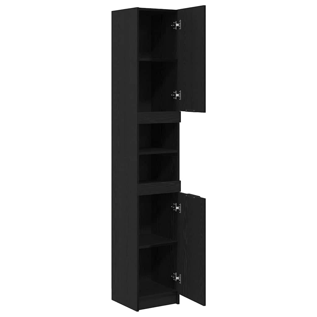 Baderomsskap Svart eik 32 x 34 x 188,5 cm Konstruert tre