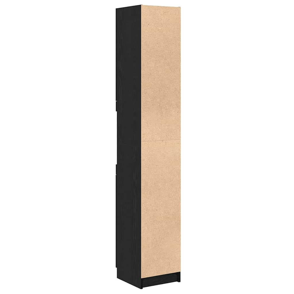 Baderomsskap Svart eik 32 x 34 x 188,5 cm Konstruert tre