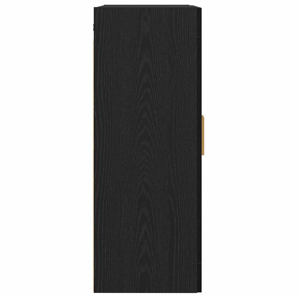 Veggskap Veggmontert Svart Eik 69,5 x 34 x 90 cm Konstruert tre