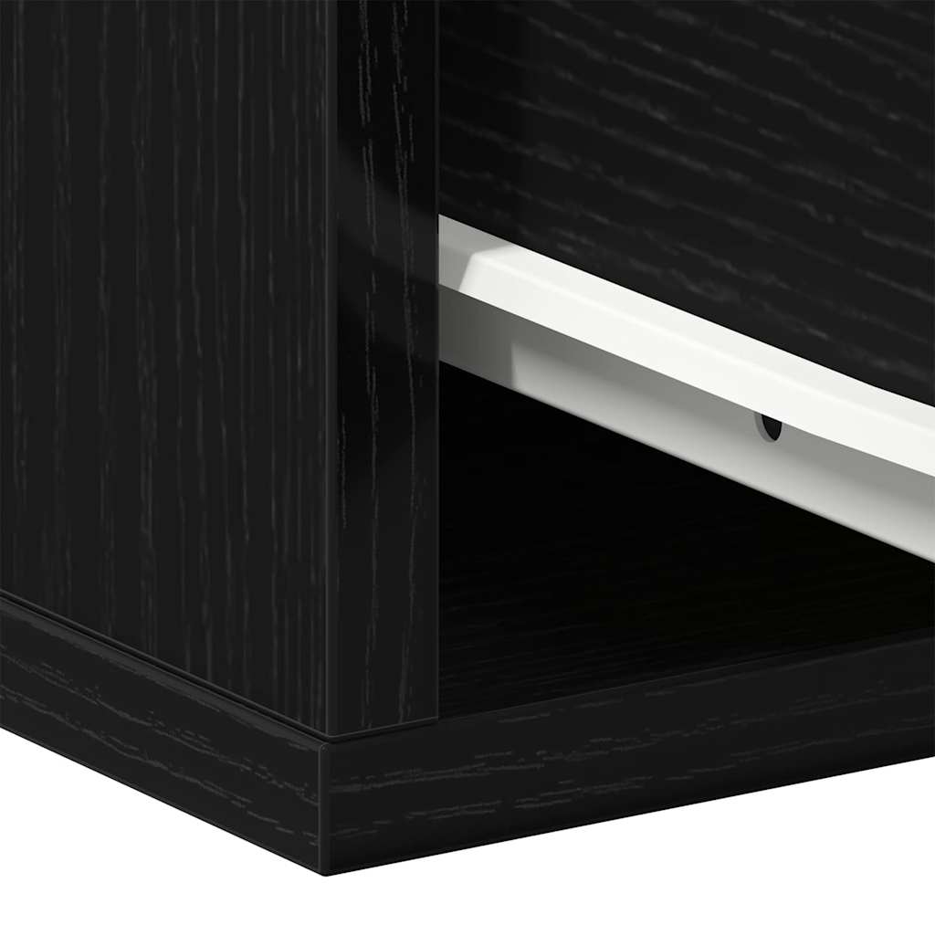 Vegghengt nattbord Svart Eik 35 x 35 x 20 cm Konstruert tre