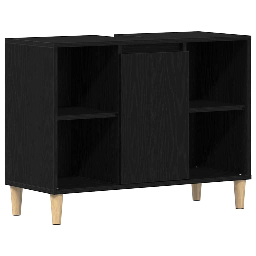 Vaskskap svart eik 80x33x60 cm konstruert tre