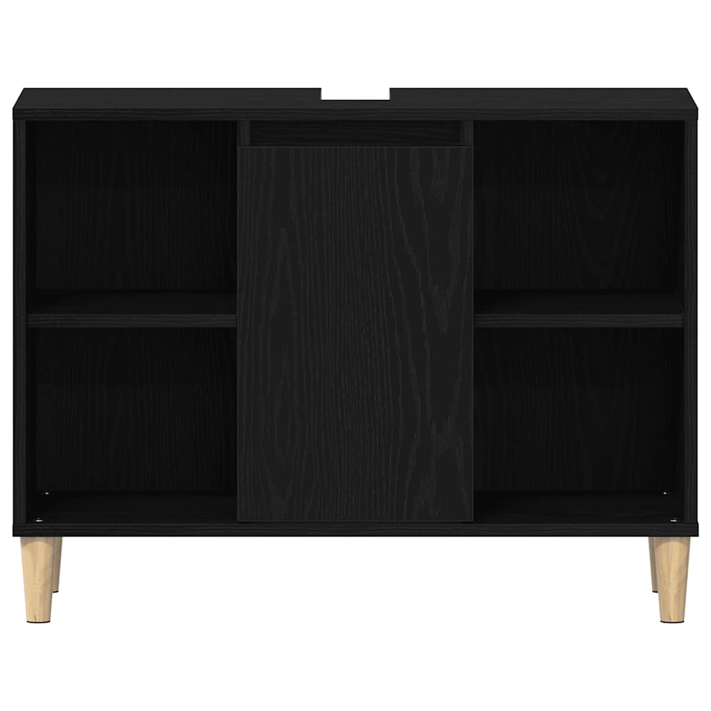 Vaskskap svart eik 80x33x60 cm konstruert tre