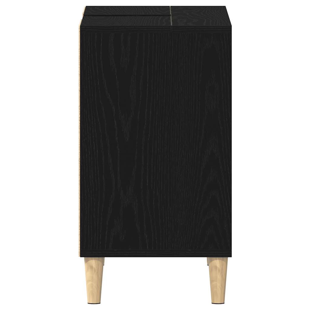 Vaskskap svart eik 80x33x60 cm konstruert tre