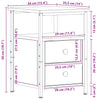 Nattbord svart eik 34x35,5x50 cm konstruert tre