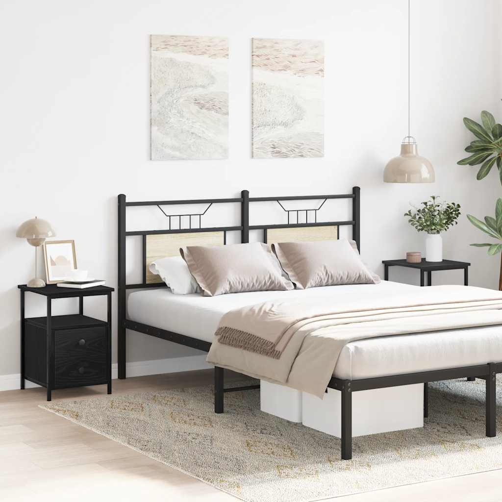 Nattbord 2 stk svart eik 34x35,5x50 cm konstruert tre