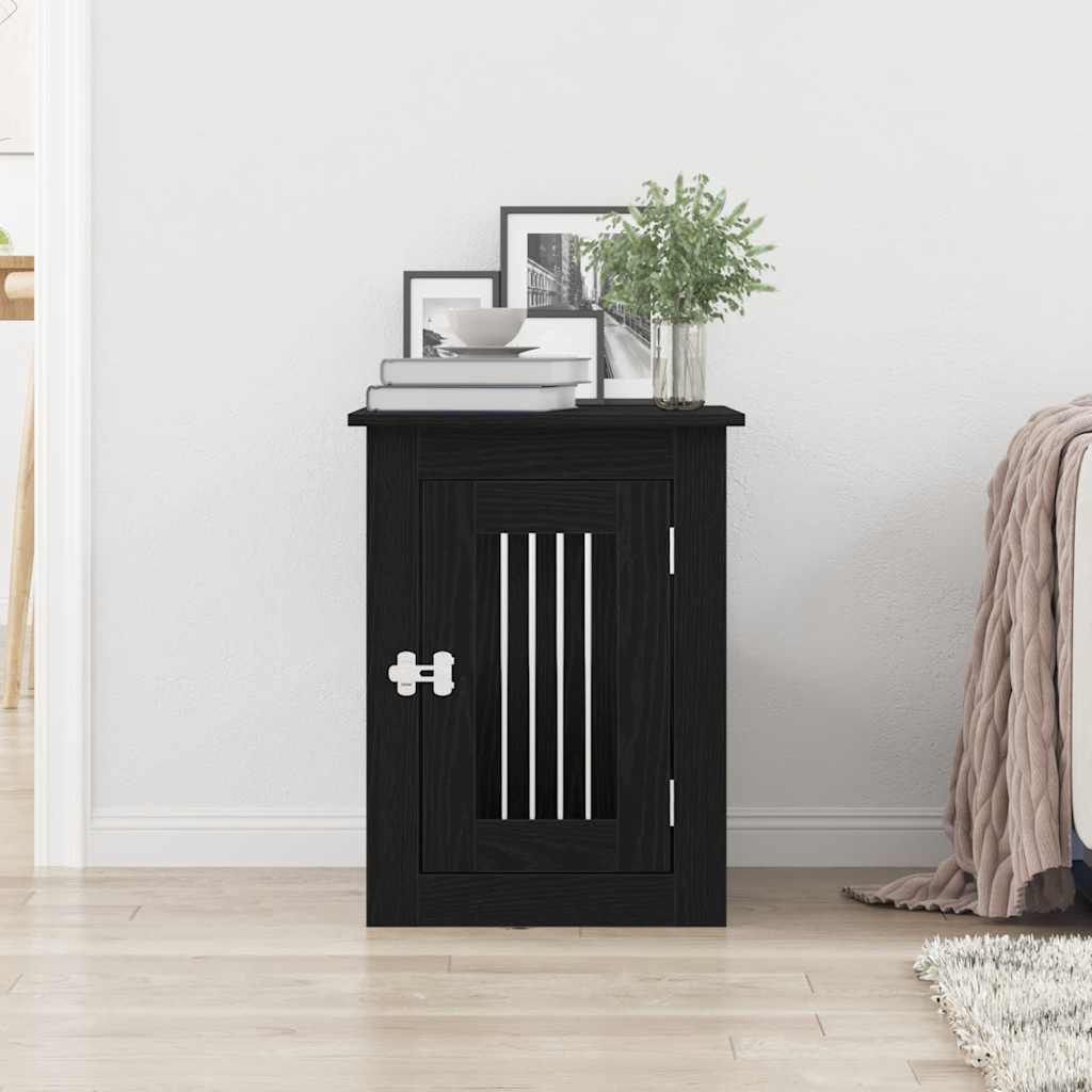 Hundeburmøbler svart eik 62x45x59 cm konstruert tre
