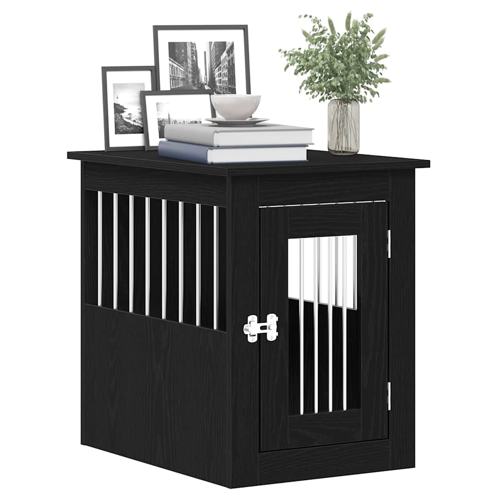 Hundeburmøbler svart eik 62x45x59 cm konstruert tre