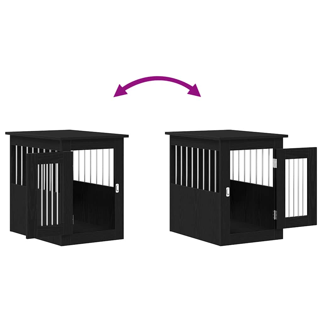 Hundeburmøbler svart eik 62x45x59 cm konstruert tre