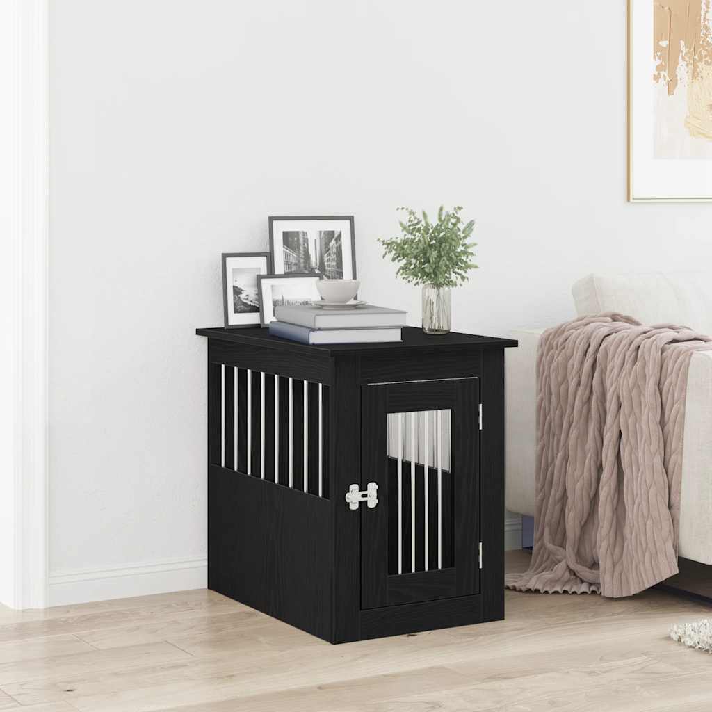 Hundeburmøbler svart eik 62x45x59 cm konstruert tre