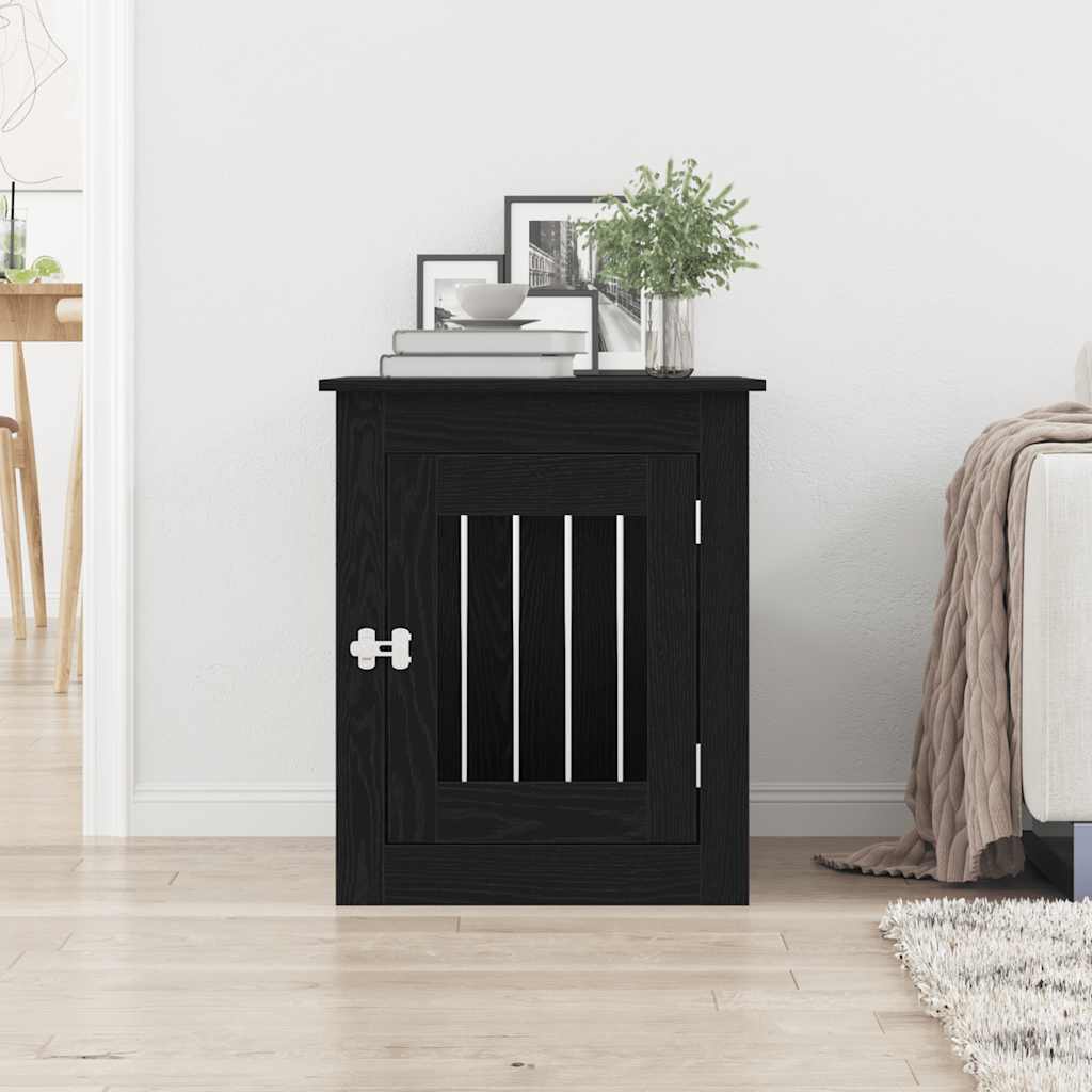 Hundeburmøbler svart eik 75x55x65 cm konstruert tre
